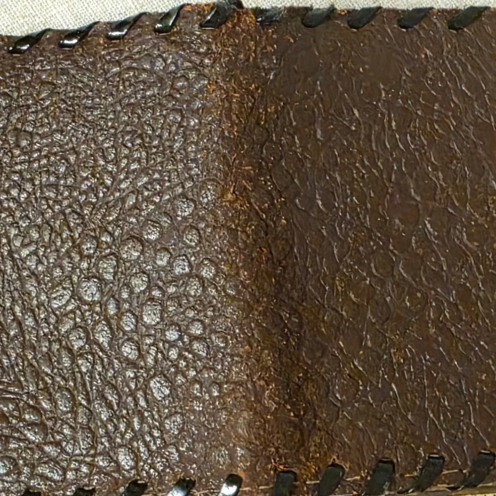 Vintage Whipstitch Bifold Wallet Genuine Leather Brown, Basic